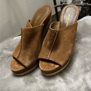 Michael Kors Brown Mules with Peep-Toe Design